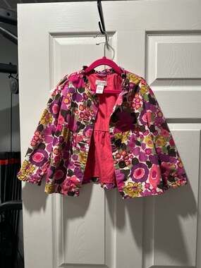 Genuine Kids from OshKosh Girls Floral Long Sleeve Button Front Jacket